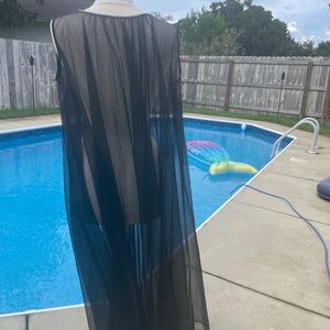 Vintage black peignoir robe